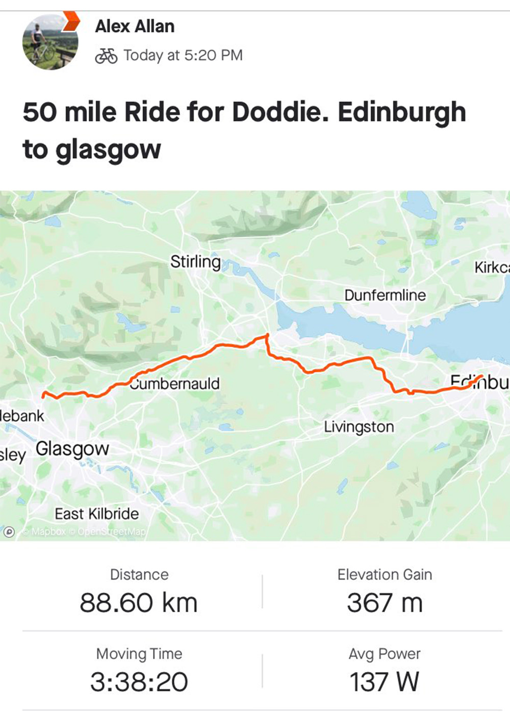 Doddie's Virtual Ride 2020 participant 31